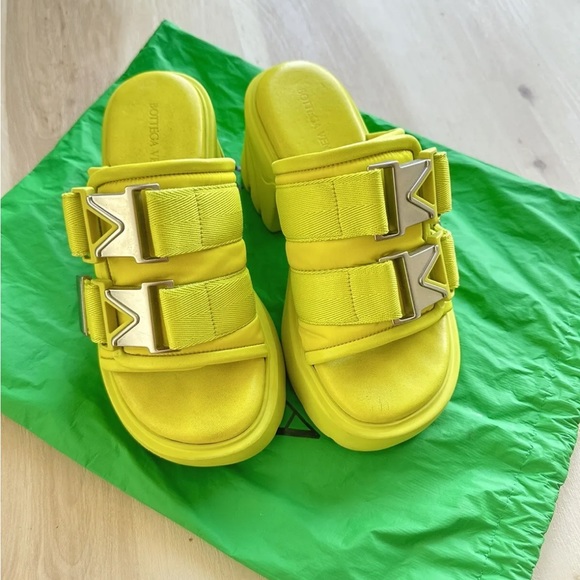 AUTH BOTTEGA VENETA Flash Sandals Kiwi SZ 36 - Picture 7 of 8